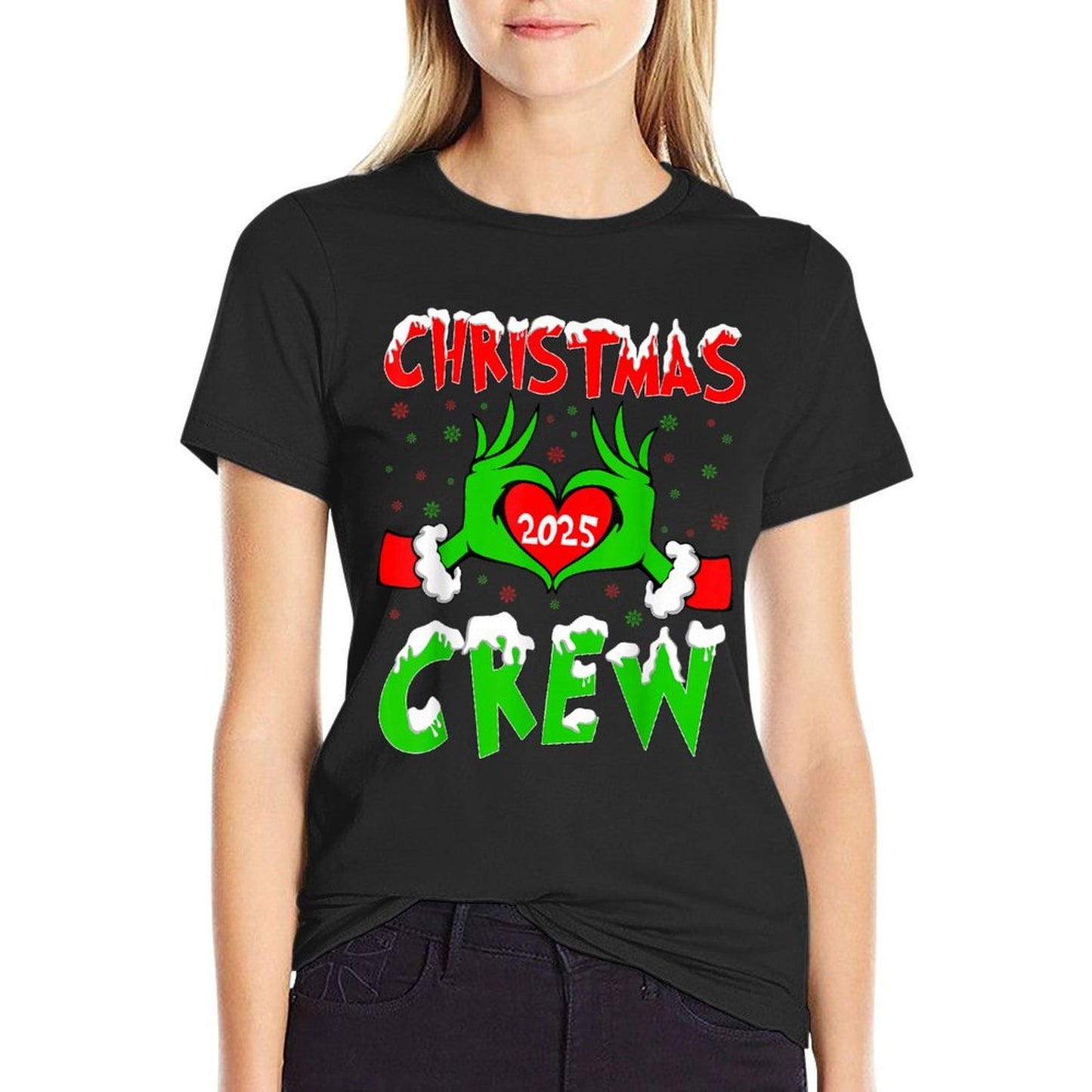 Christmas Crew 2025 Xmas Snow Santa Family Pajamas Holiday  Classic T-Shirt