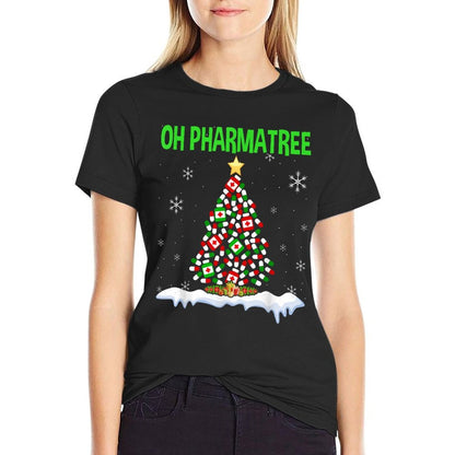 Oh Pharmatree Christmas Tree Pharmacy Medication Pharmacist  Slim-fit Cut T-Shirt