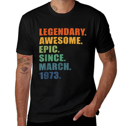 March 1973 50 Years Men Women Anniversary 50th Birthday  Eco-friendly Material T-Shirt