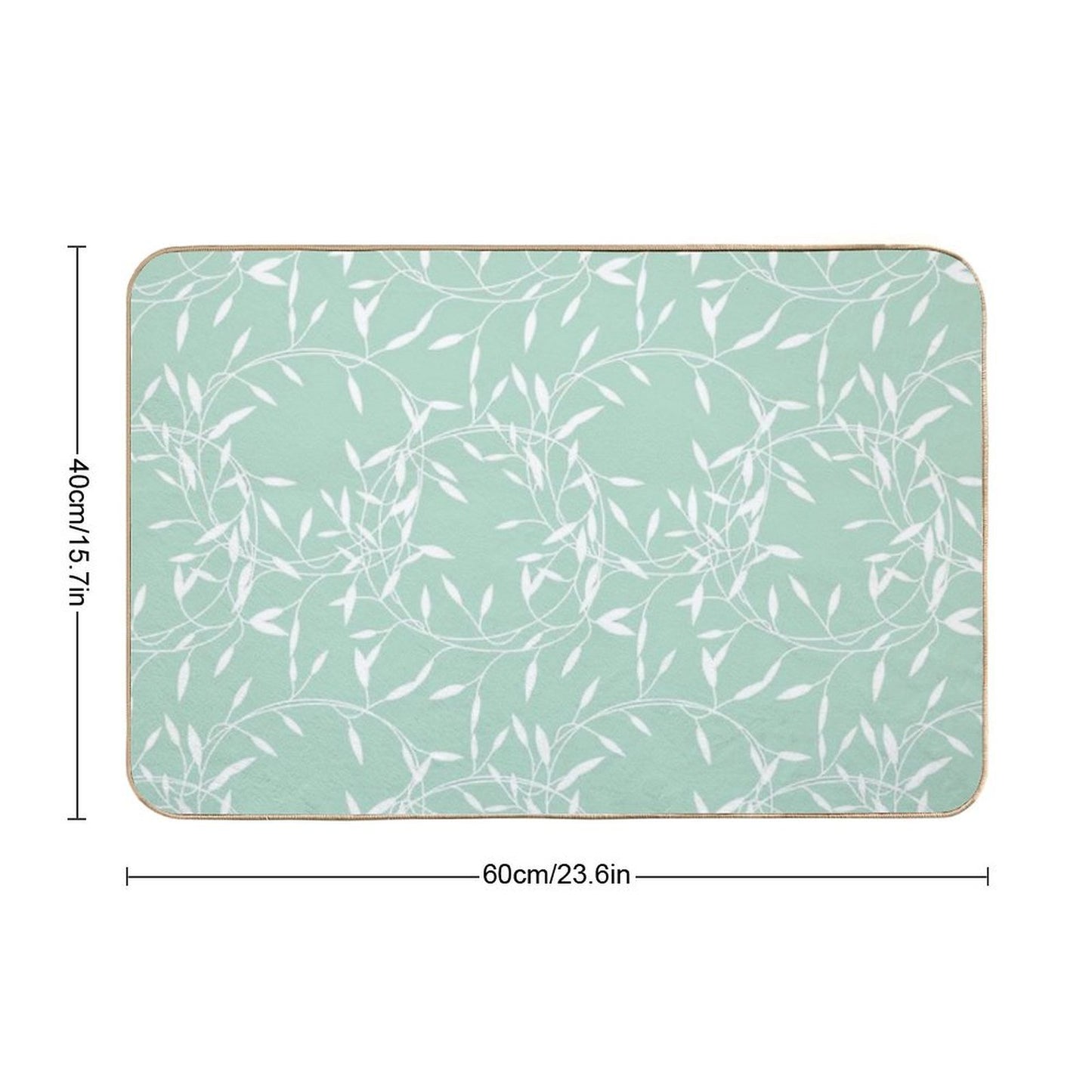 Organic Pattern - Pastel Green Background with White Details  Multi-Purpose Bath Mat
