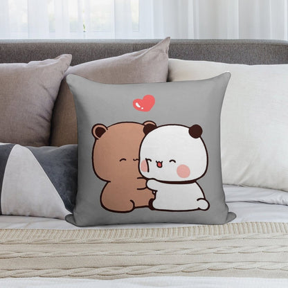 DuDu Bear And BuBu Panda Special Moment❤️ Soft Decorative Cover Throw Pillow