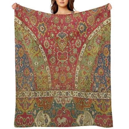 Antique Kilim 8 Velvety-soft Throw Blanket