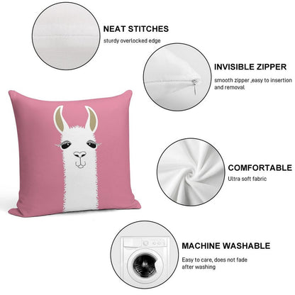 LLAMA PORTRAIT #5 Soft Style Accent Throw Pillow