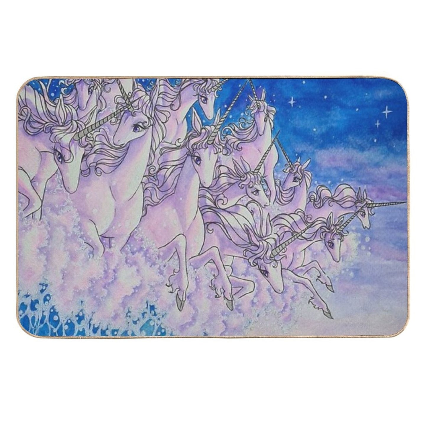 Unicorns in The Sea Part Two  Fade-Resistant Bath Mat