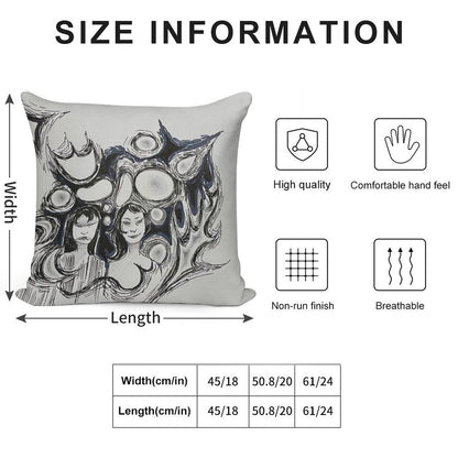 Spooky Girls Design Soft Washable Throw Pillow