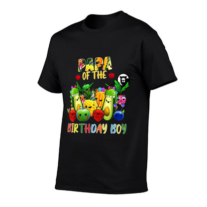 Papa Of The Birthday Boy Family Fruit Birthday Hey Bear  Summer-ready Fabric T-Shirt