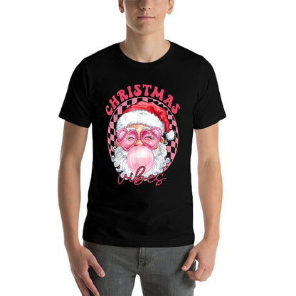 Vintage Groovy Santa Claus Christmas Vibes Womens Kids Girls  Eco-friendly Material T-Shirt