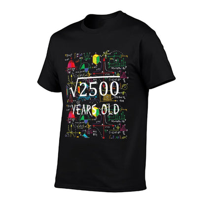 Square Root 50th Birthday Unisex-Adults, Unisex-Kids Black Small Classic Fit Crew Neck  Tagless Design T-Shirt