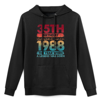 Vintage 1988 35 Year Old Gifts Limited Edition 35th Birthday Customizable Surface Hoodie