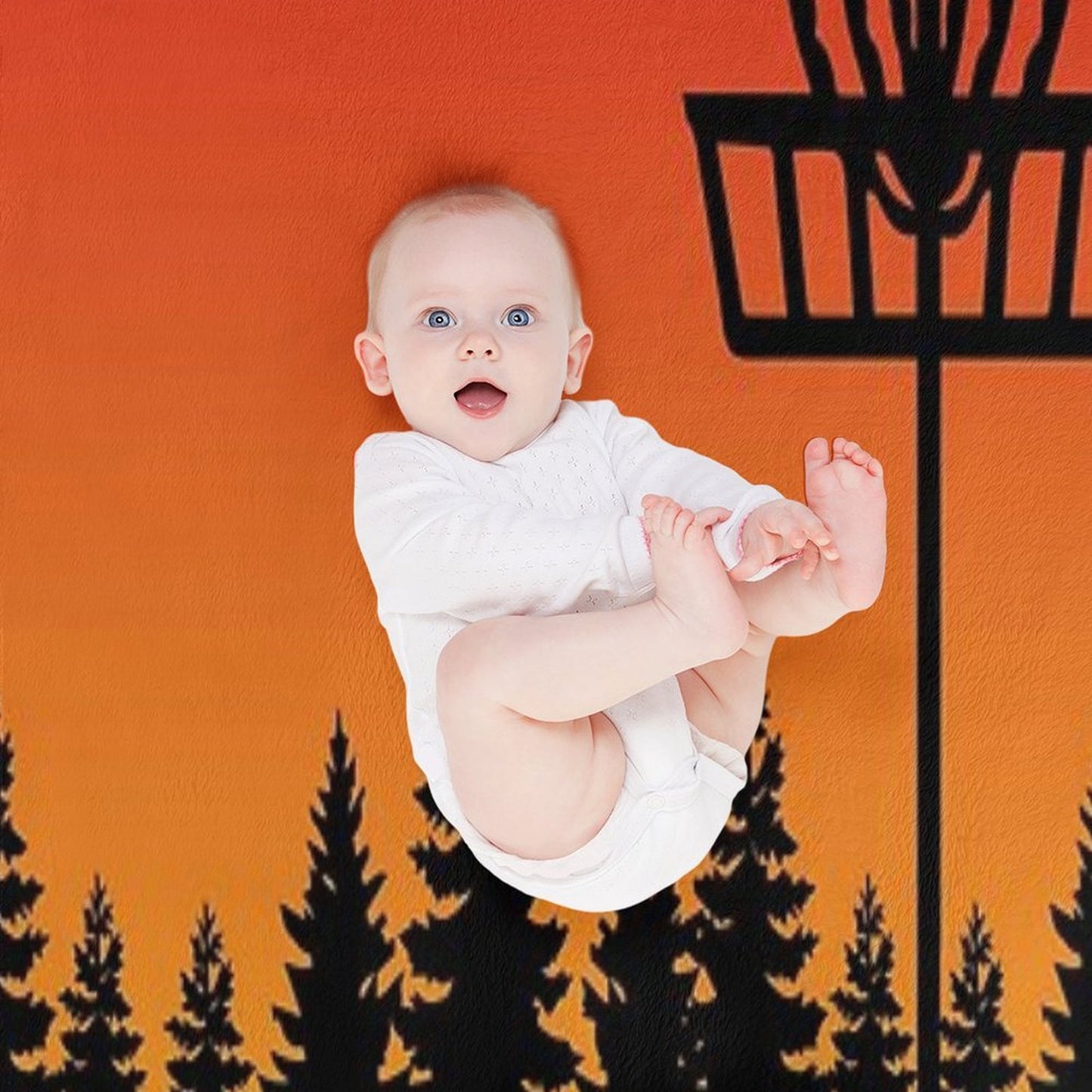 Distressed Disc Golf Frolf Frisbee Player Retro Vintage 70s Travel-friendly Throw Blanket