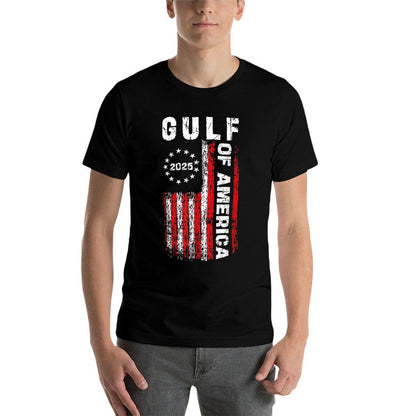 Gulf of USA America Funny USA Flag Wrinkle-resistant T-Shirt