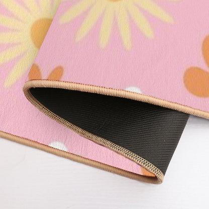 Summer Daisy Seamless Pattern, Textile, Cute Flowers Cover, Spring, Background, Bags Decor, Wallpaper, Wrapping, Fabric, Mug Dec  Fade-Resistant Bath Mat