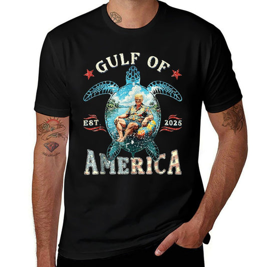 Vintage Gulf Of Us America Retro Sunset Gulf Of Us America Fade-proof Color T-Shirt