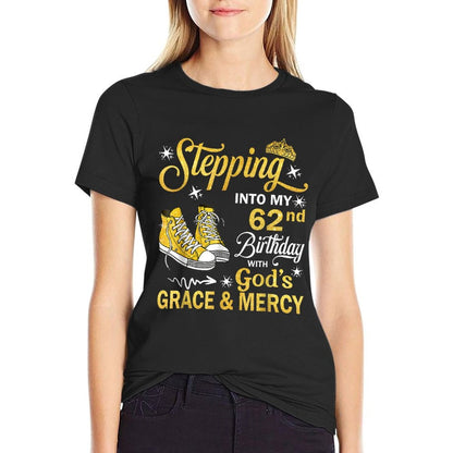 62 Year Old Birthday 62nd Birthday With God's Grace & Mercy  Tagless Design T-Shirt
