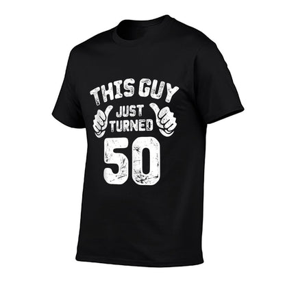 This Guy Just Turned 50 Years Old 50th Birthday Gifts  Ribbed Collar T-Shirt