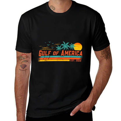 Vintage Gulf Of Us America Retro Sunset Gulf Of Us America High-quality Stitching T-Shirt