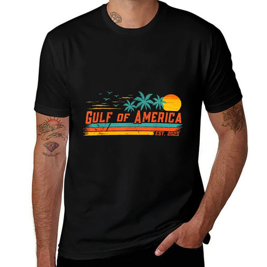 Vintage Gulf Of Us America Retro Sunset Gulf Of Us America High-quality Stitching T-Shirt
