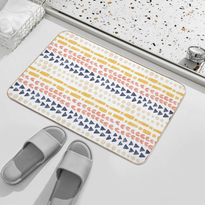 Geometric Strips on Light  Pet-Safe Bath Mat