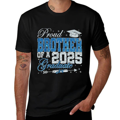 Funny Proud Brother Of A 2025 Graduate Family Graduation  Graphic-printed T-Shirt