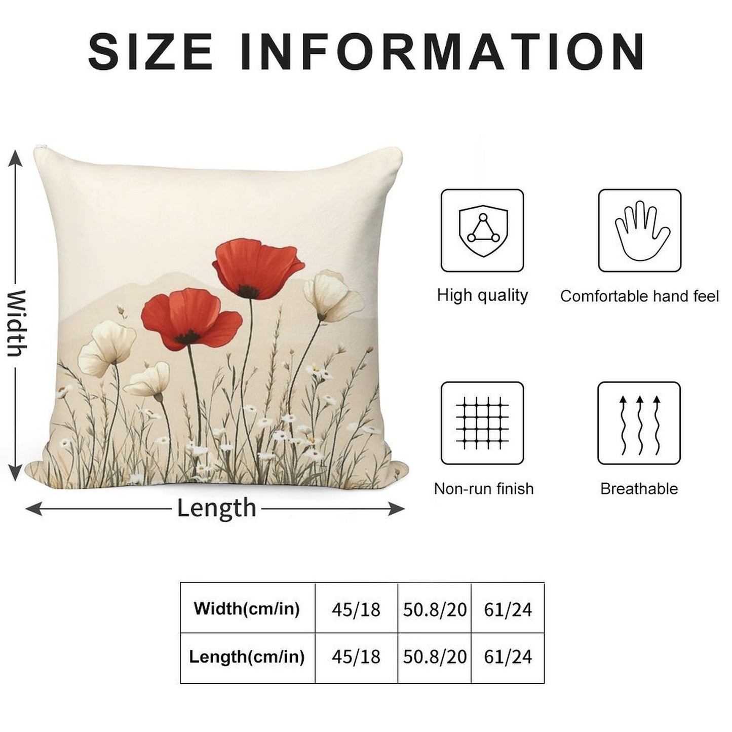 Red Poppies In Bloom Soft Home Decor Throw Pillow