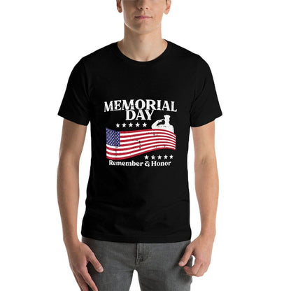 Memorial Day USA Remember Honor Patriot Men Women Kids Tagless Design T-Shirt