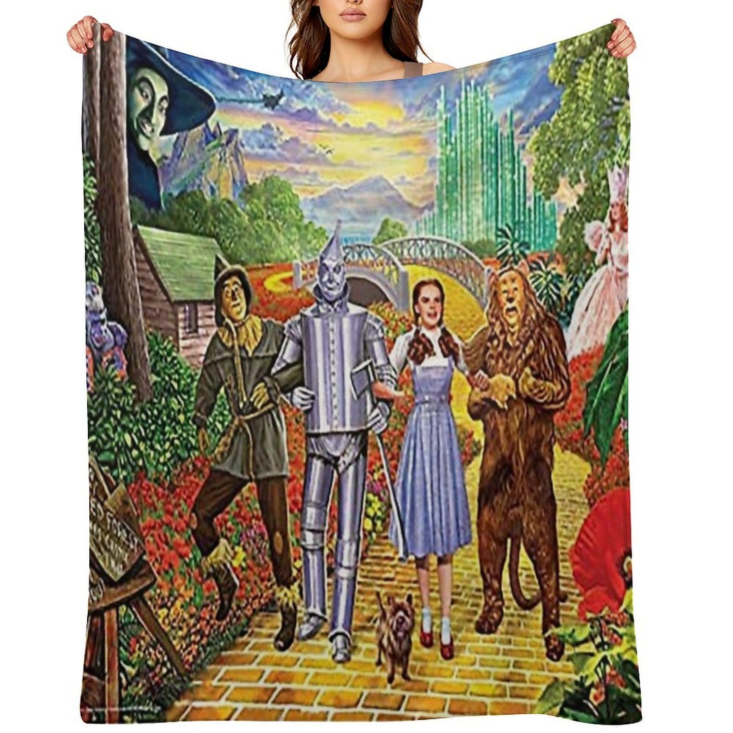Follow The Yellow Brick Road - Wizard Of Oz Multi-functional Throw Blanket