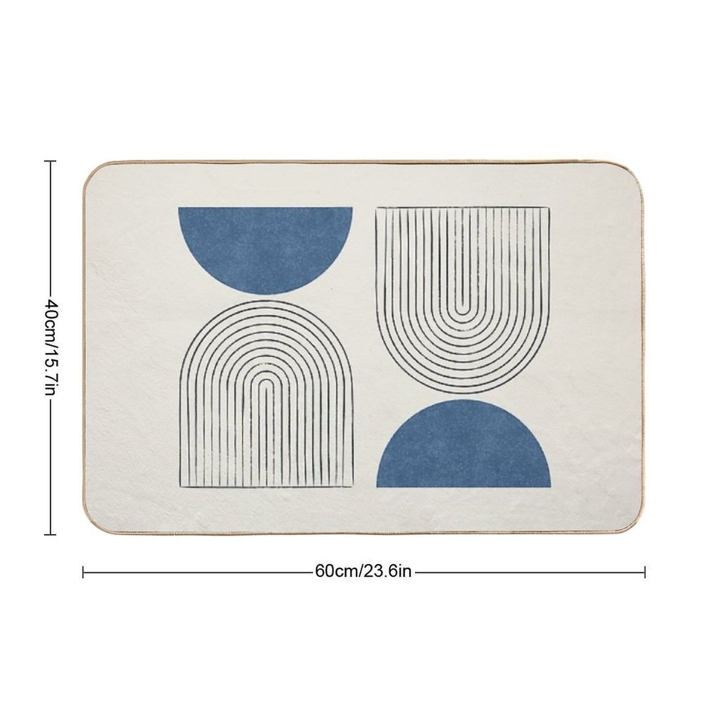 Arch Balance Blue - Mid Century Modern  Repositionable Bath Mat