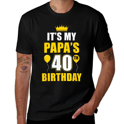 40th Birthday Dad Happy Birthday Papa Is 40  Trendy Pattern T-Shirt