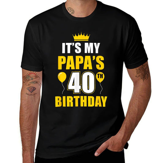 40th Birthday Dad Happy Birthday Papa Is 40  Trendy Pattern T-Shirt