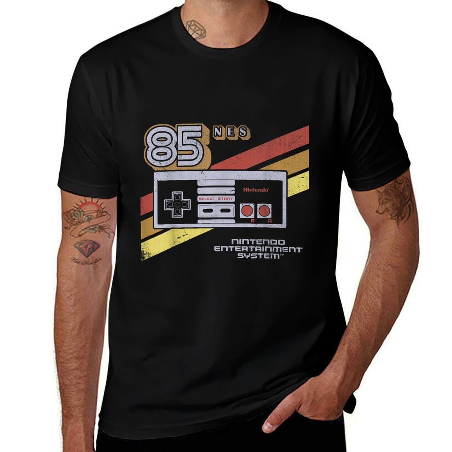Nintendo NES Controller Retro Stripe 85  Lightweight T-Shirt