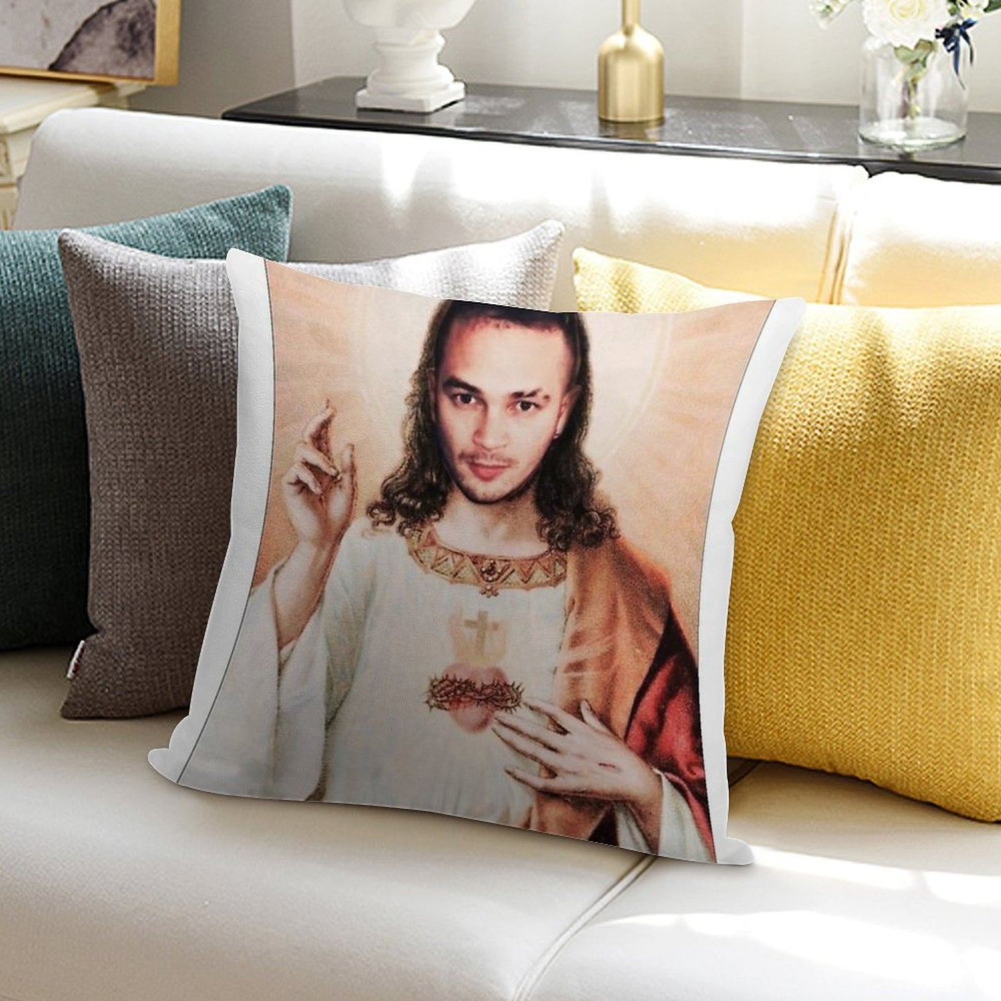 Jul Christ Soft High-Density Material Throw Pillow