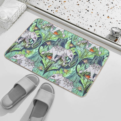 Little Elephant on A Jungle Adventure – Faded Vintage Version  Toxin-Free Bath Mat