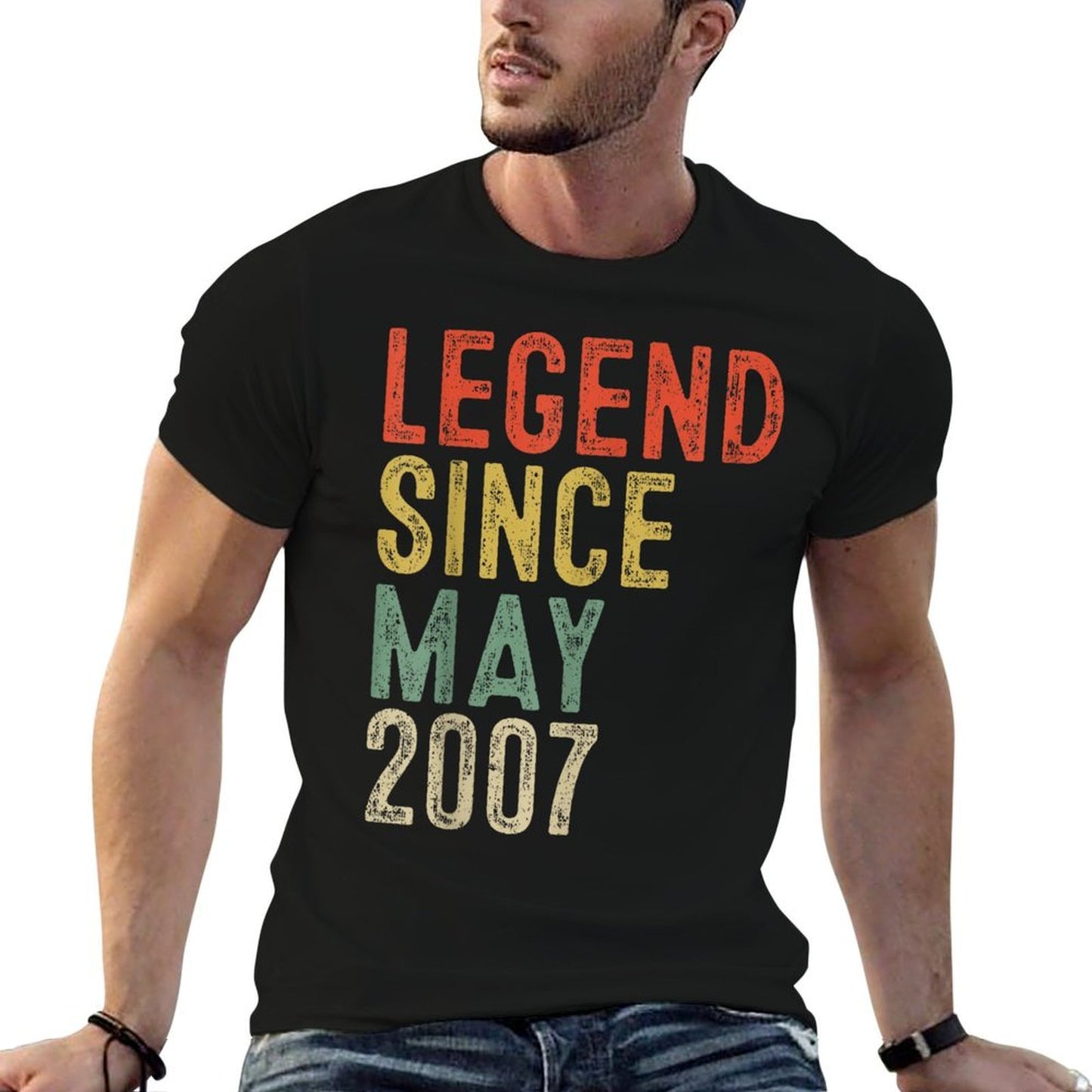 Legend Since May 2007 18th Birthday Gifts 18 Year Old  Vintage-inspired T-Shirt