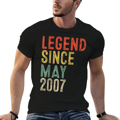 Legend Since May 2007 18th Birthday Gifts 18 Year Old  Vintage-inspired T-Shirt