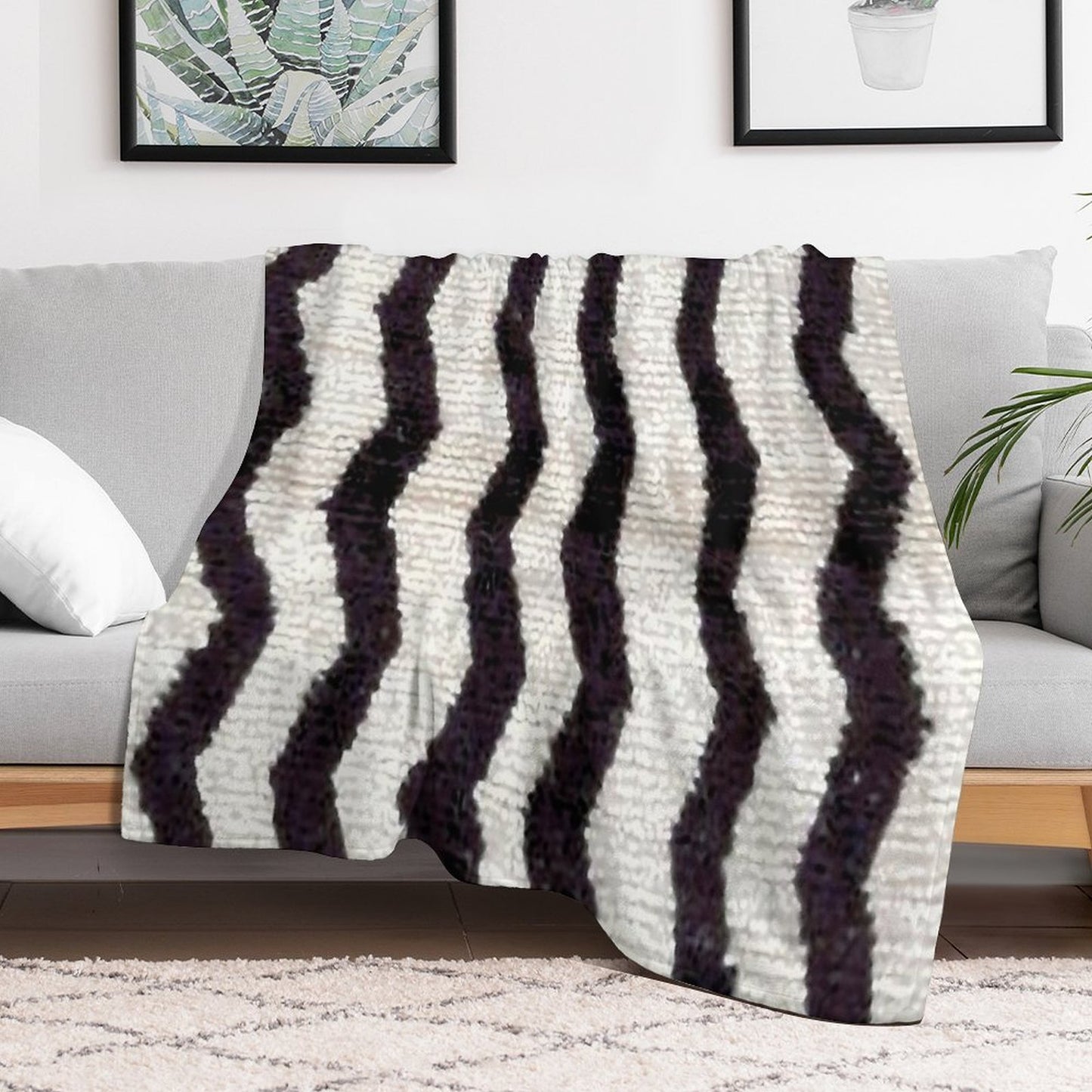 Moroccan Rug With Chevron Stripes Print Durable Throw Blanket