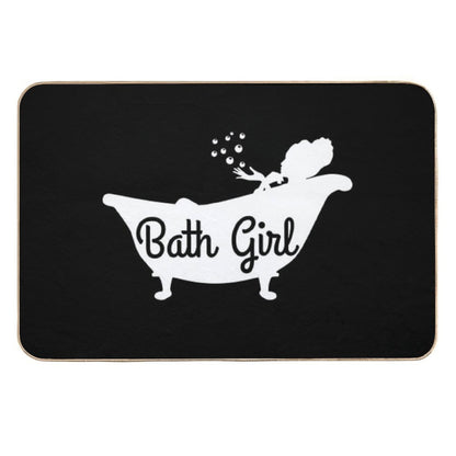 Cute Bath Girl Pun for A Bad Girl  Pet-Safe Bath Mat