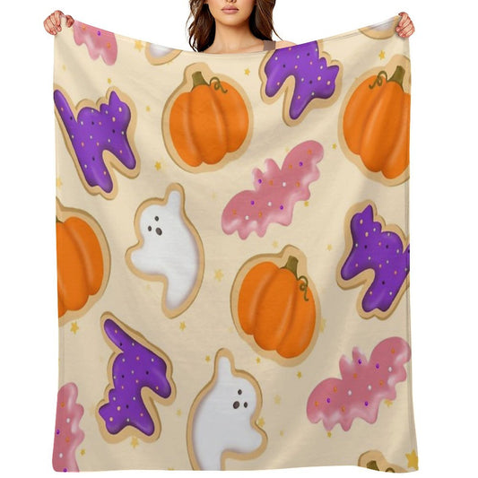 Halloween Cookies (Pink) Eco-conscious Throw Blanket