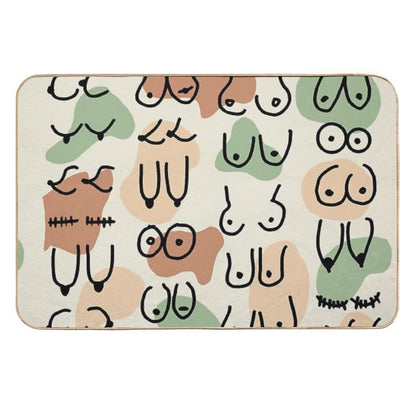Midcentury Boobs Abstract  Versatile Bath Mat
