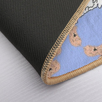 Sweet Bunny - Illustration - Vegan Art  Repositionable Bath Mat