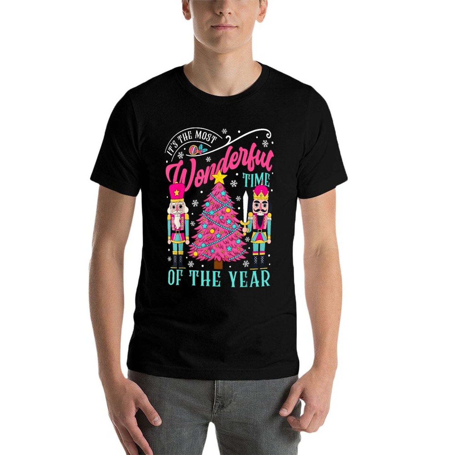 Its The Most Wonderful Time of The Year Pink Nutcracker  Fade-proof Color T-Shirt
