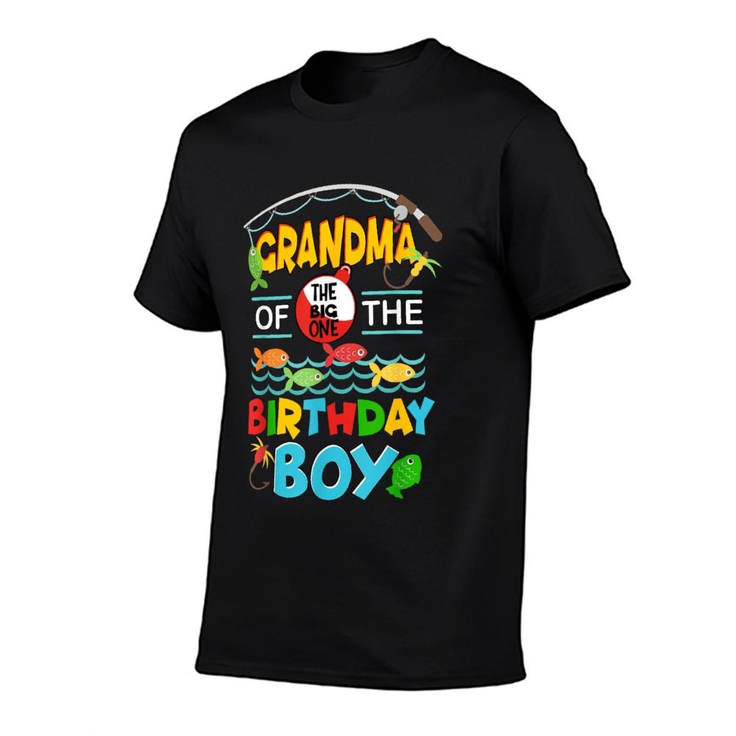 O Fish Ally One Birthday Outfit Grandma Of The Birthday Boy  Ribbed Collar T-Shirt