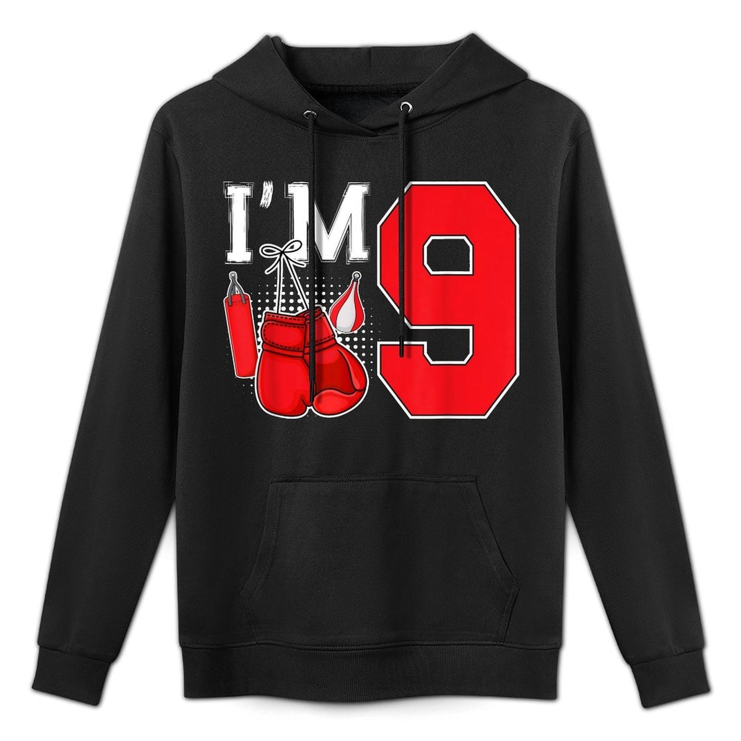 9th Boxing Birthday Party Nine Year Old Boxer Birthday Kangaroo Pocket Hoodie