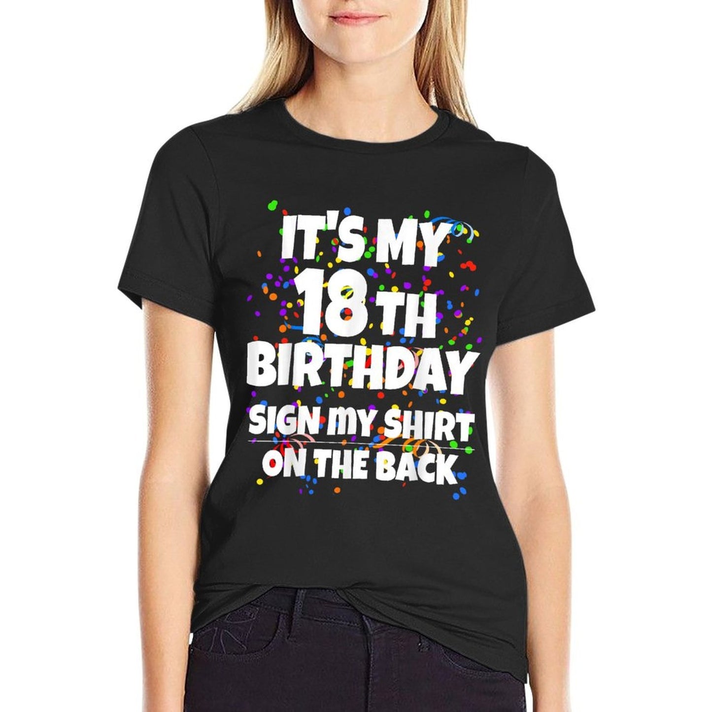 Its My 18th Birthday Sign My On The Back 18 Year Old  Heathered Texture T-Shirt