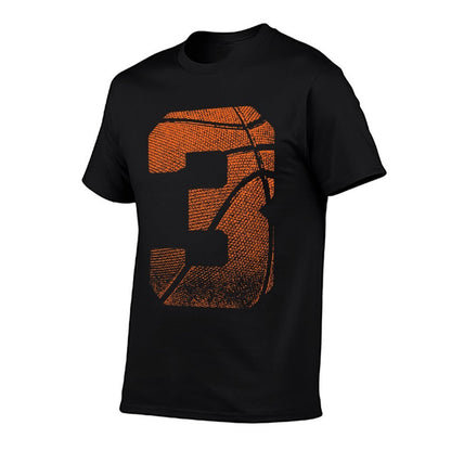 Kids 3rd Birthday Boy Basketball Player Basketball 3 Years Old  Oversized Silhouette T-Shirt