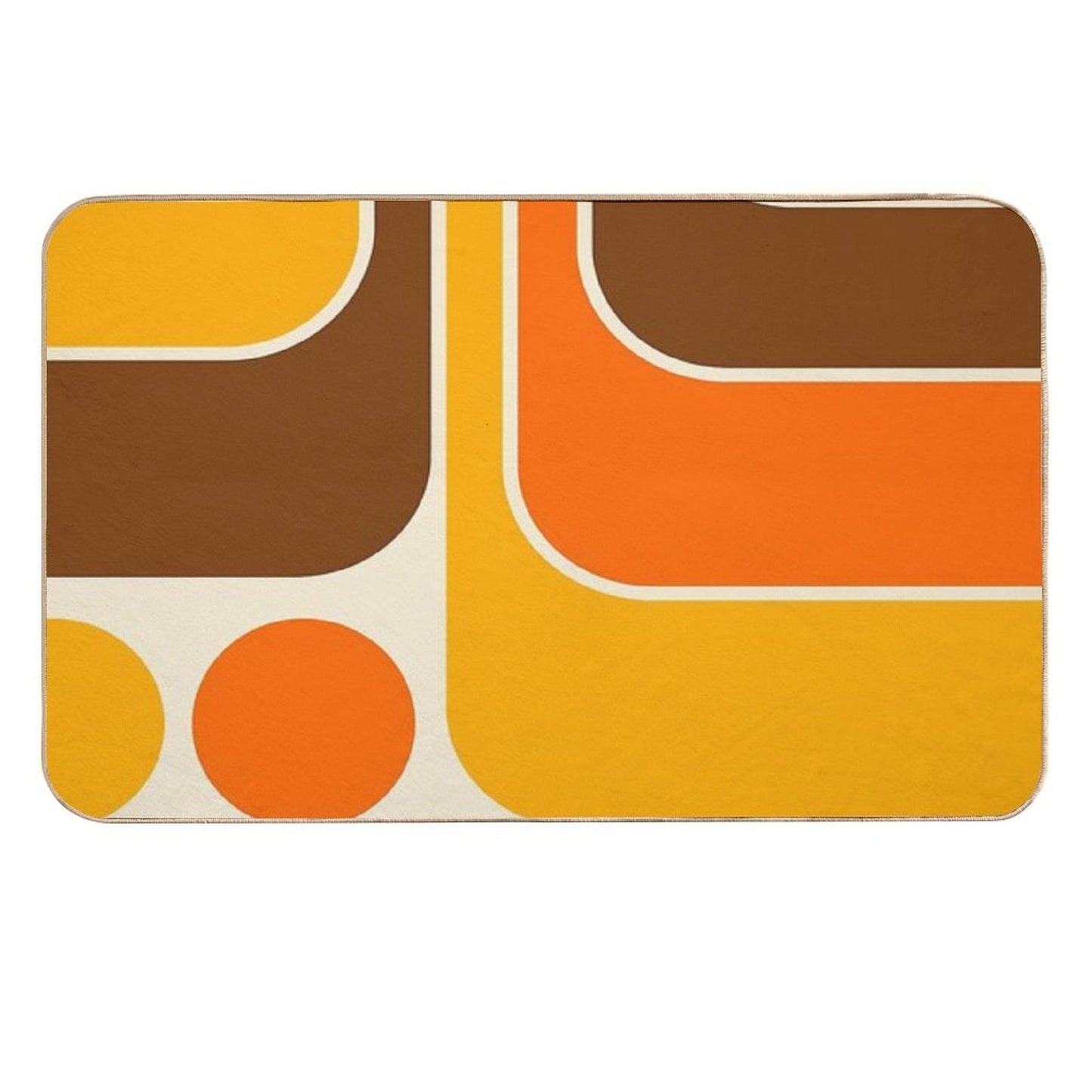 Retro Geometric Design 624  Multi-Purpose Bath Mat