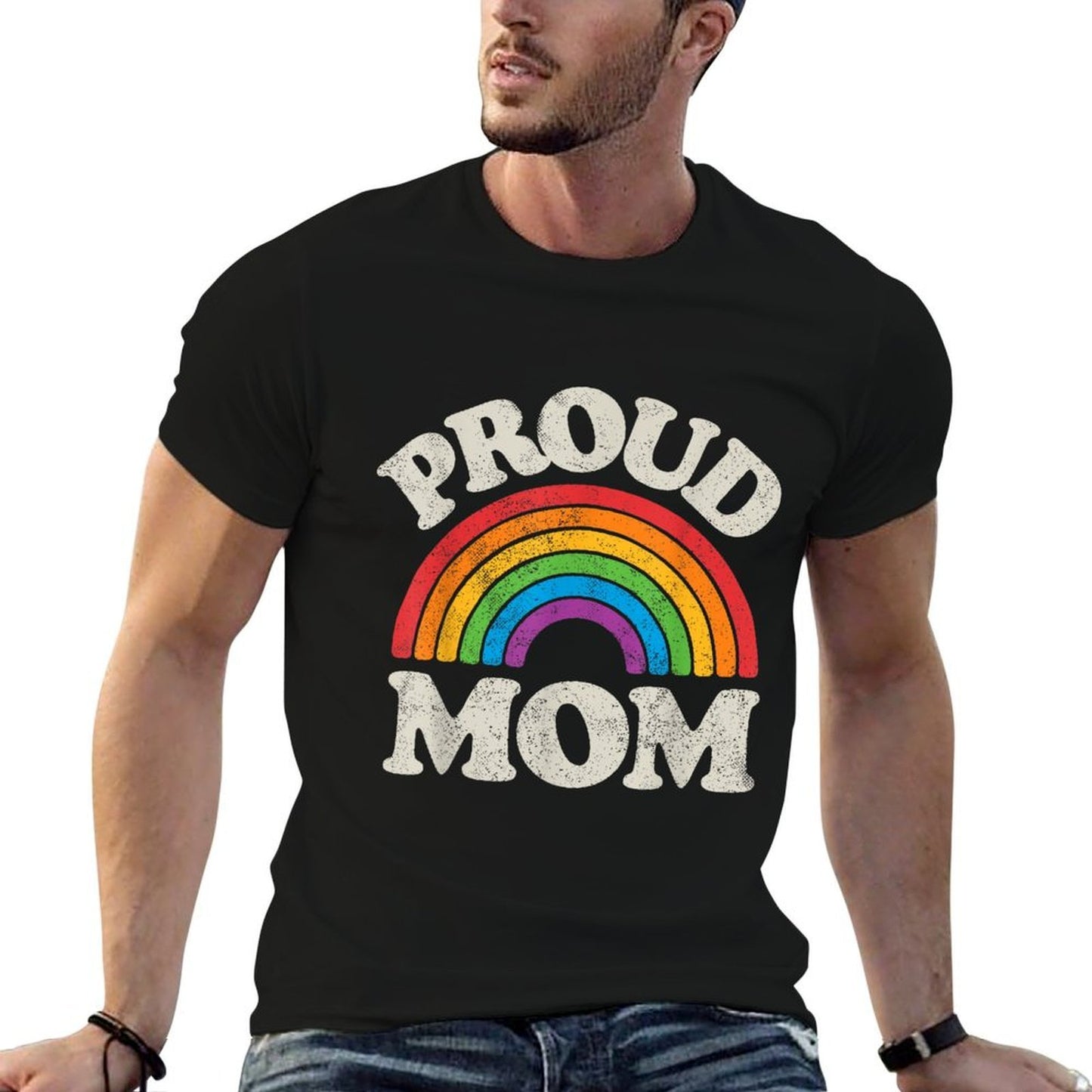 LGBTQ Proud Mom Gay Pride LGBT Ally Rainbow Mother's Day  Graphic-printed T-Shirt