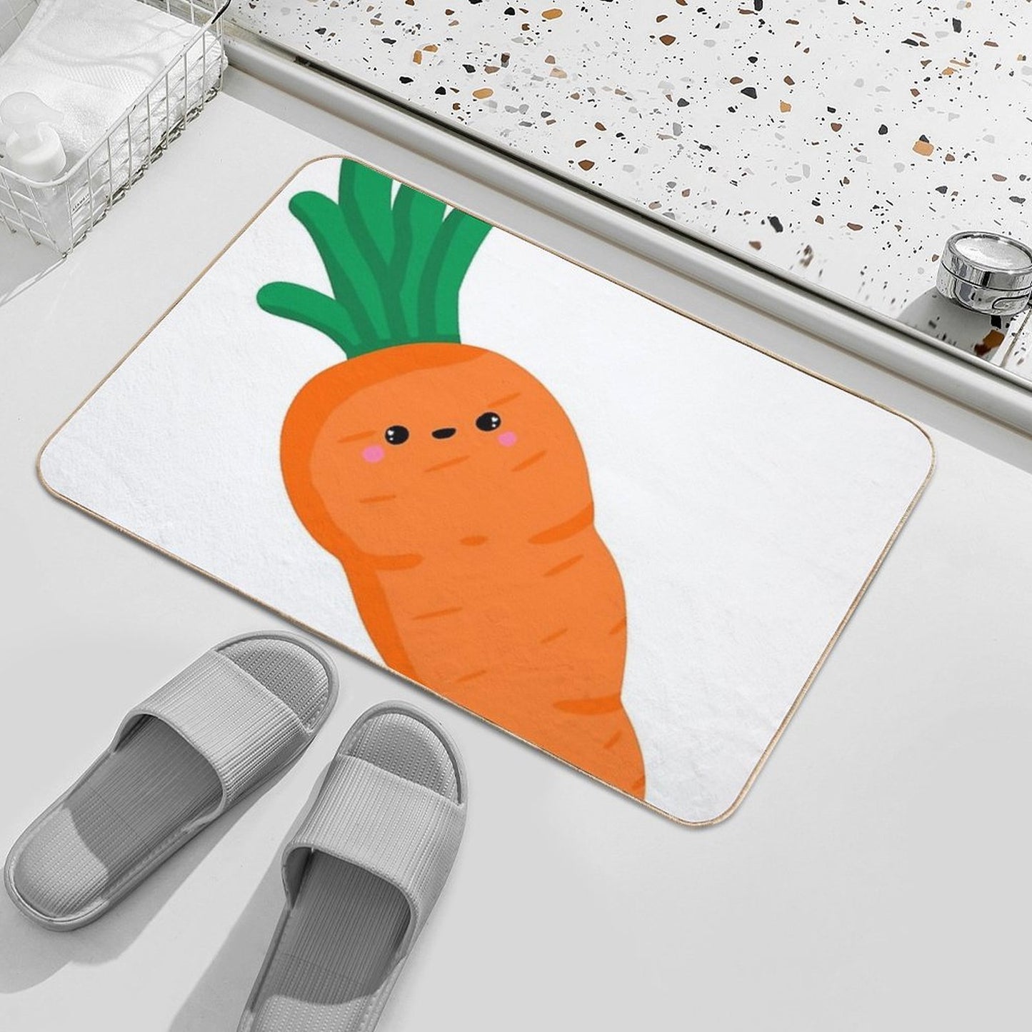 Cute Carrot Design  Rapid-Drying Bath Mat