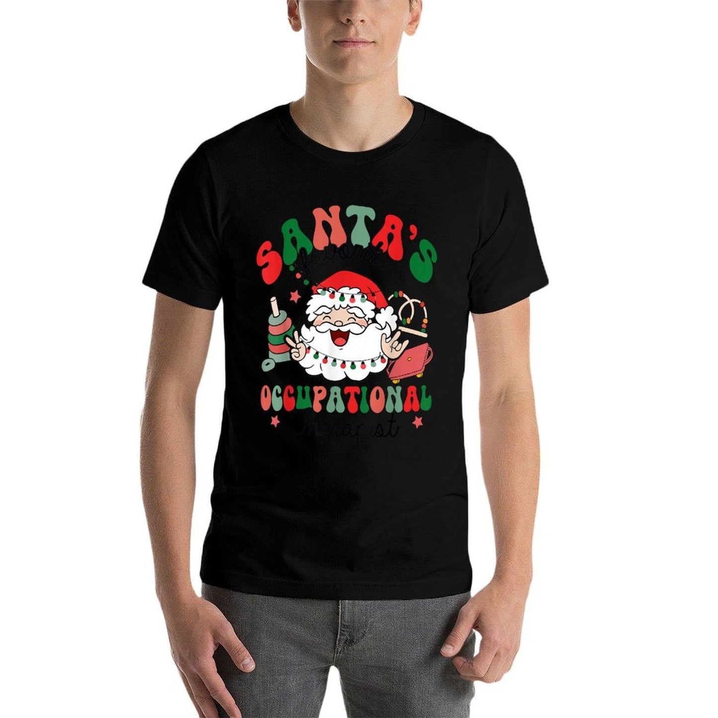 Santas Favorite Occupational Therapist Christmas Therapy Comfortable T-Shirt