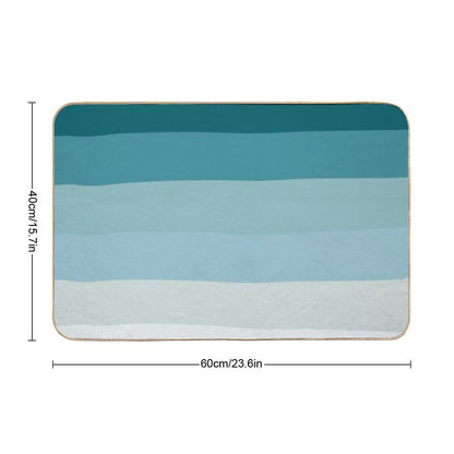 Minimalist Ocean Color Stripes  Absorbent Bath Mat