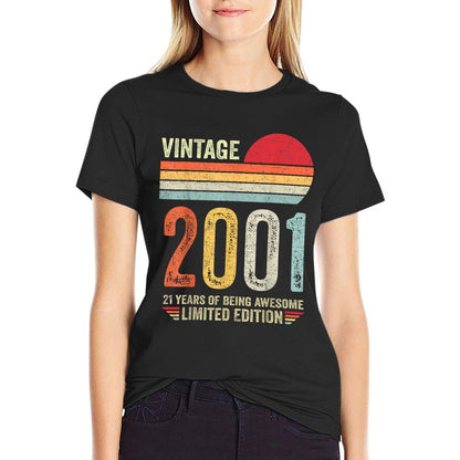 21 Year Old Gifts Vintage 2001 Limited Edition 21st Birthday  Slim-fit Cut T-Shirt